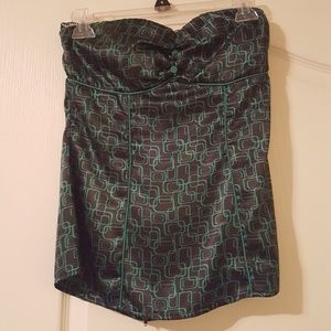 Sexy black and green tube top